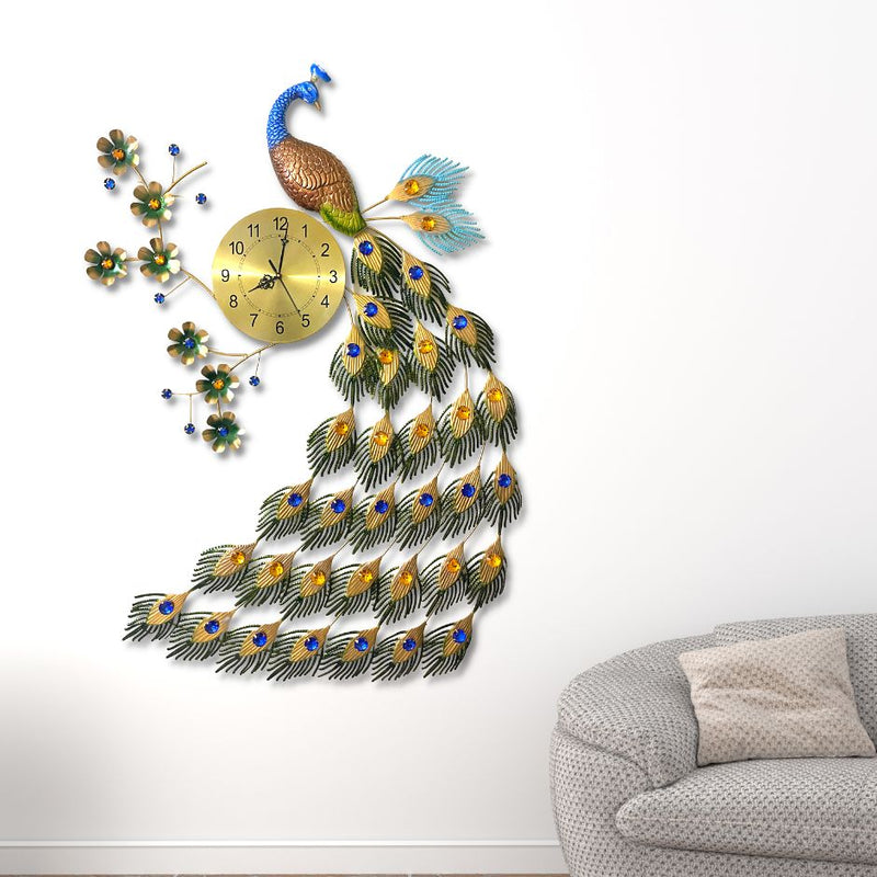 The Mystic Peacock Wall Clock - NiftyHomes