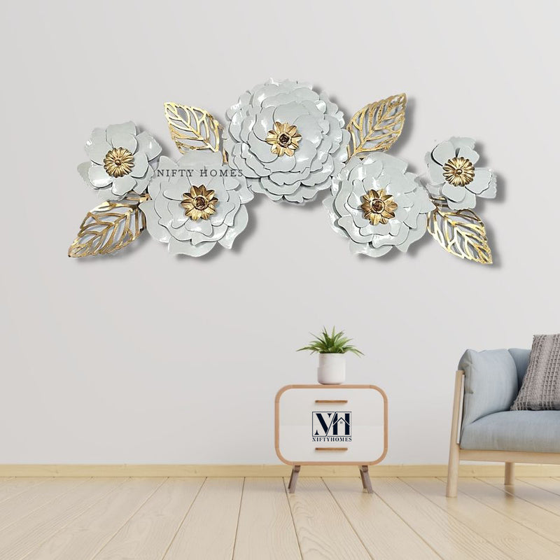The Royal Jasmine Metal Wall Art Panel | Wall Accent - NiftyHomes