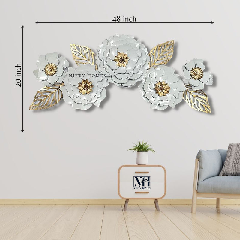 The Royal Jasmine Metal Wall Art Panel | Wall Accent - NiftyHomes