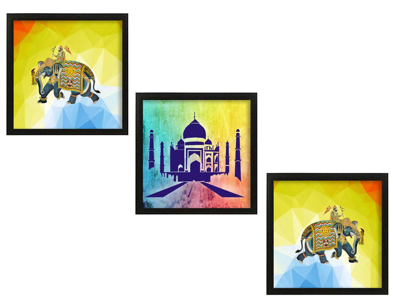 Taj Mahal Wall Hanging Frame Pack Of 3 - NiftyHomes