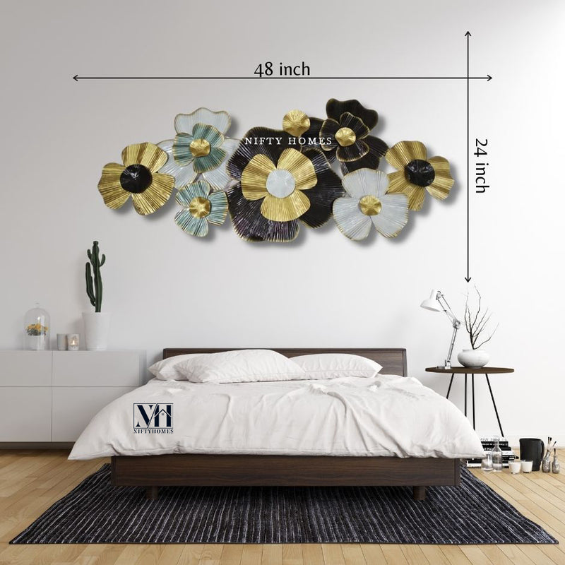 Black Sunflower Metal Wall Art Panel | Wall Accent - NiftyHomes