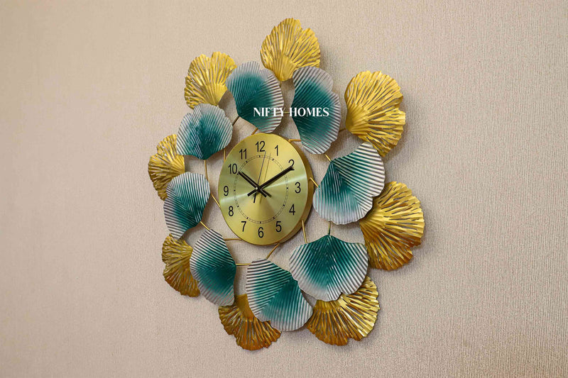 The Emerald Leaves Wall Clock - NiftyHomes