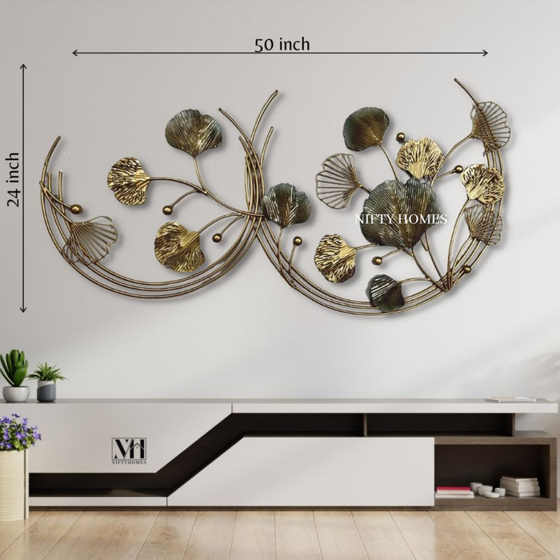 Floral Moon Metal Wall Art Panel | Wall Accent - NiftyHomes