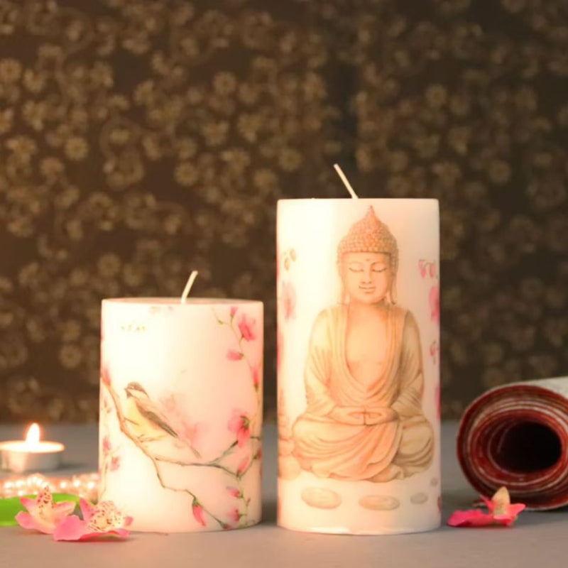Mystic Buddha Pillar Candle | Scented Designer Candle
