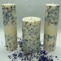 Infused Flower Pillar Candle | Scented Designer Candle