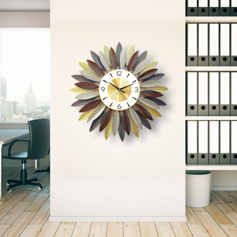 The Golden Sunflower Wall Clock - NiftyHomes