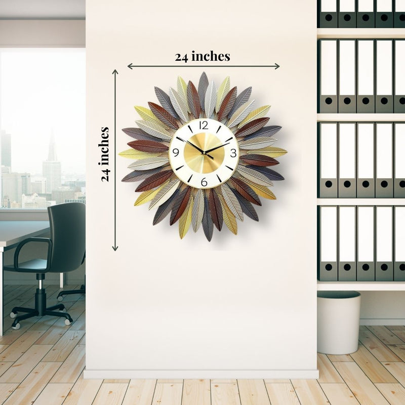 The Golden Sunflower Wall Clock - NiftyHomes