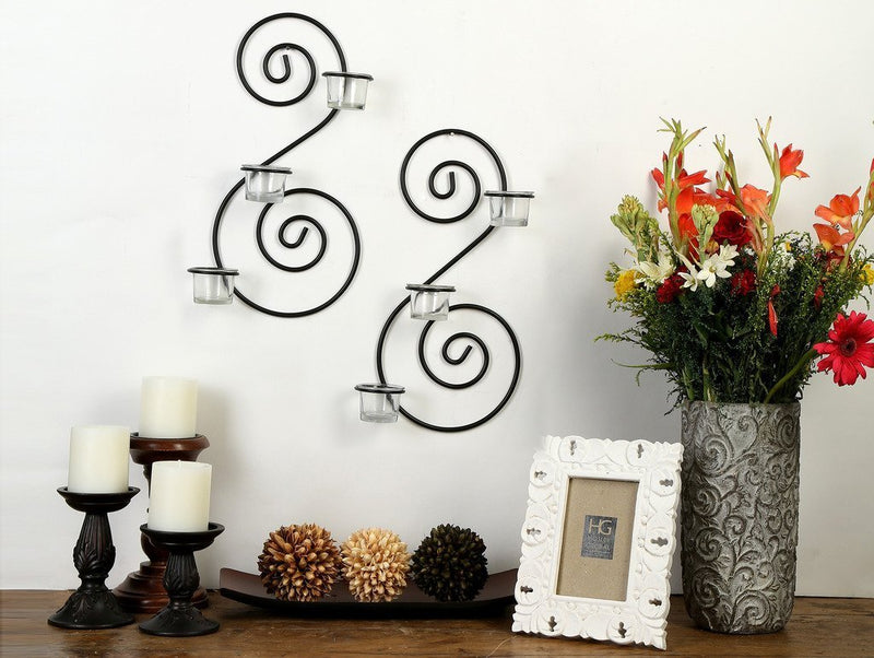 Double Loop Wall Candle Holders (Set of 2) - NiftyHomes