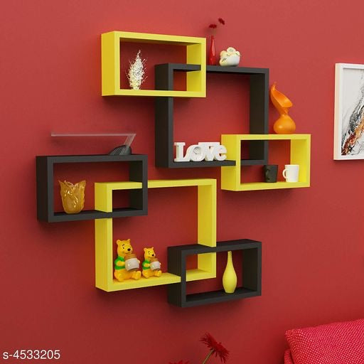 Checks Wall Shelves (Set of 6) | Wall Shelves - NiftyHomes