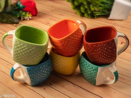 Colourful Designer Mug Sets (Pack of 6) - NiftyHomes