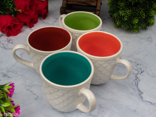 Colourful Carved Mug Sets (Pack of 6) - NiftyHomes