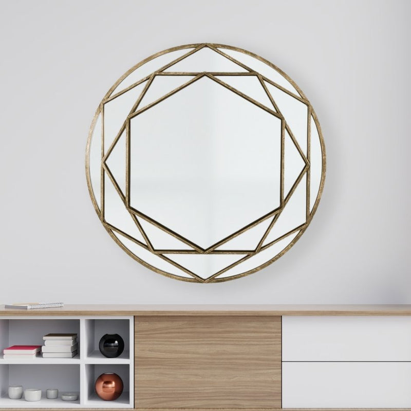 The Hex-Circle | Wall Mirror - NiftyHomes