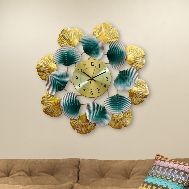 The Emerald Leaves Wall Clock - NiftyHomes